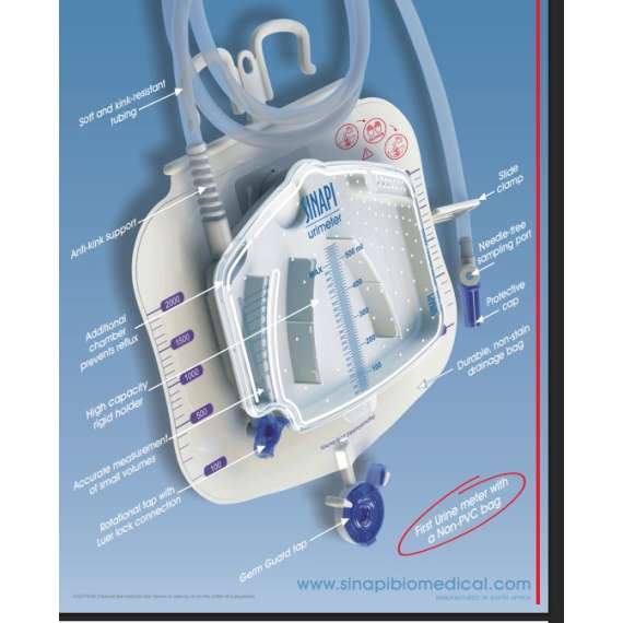 Buy Sinapi 2000ml Urine Bag with 500ml Urine Meter in [storefront]