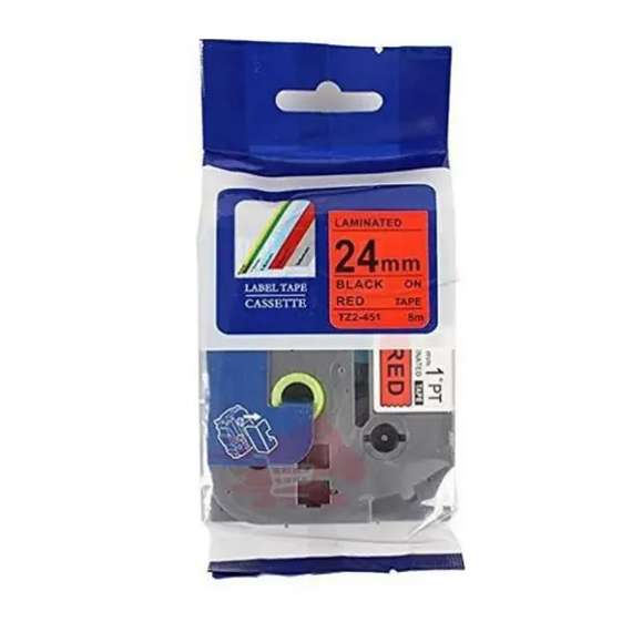 Buy Brother TZ2-451 24mm Black on Red Compatible Label Tape in [storefront]