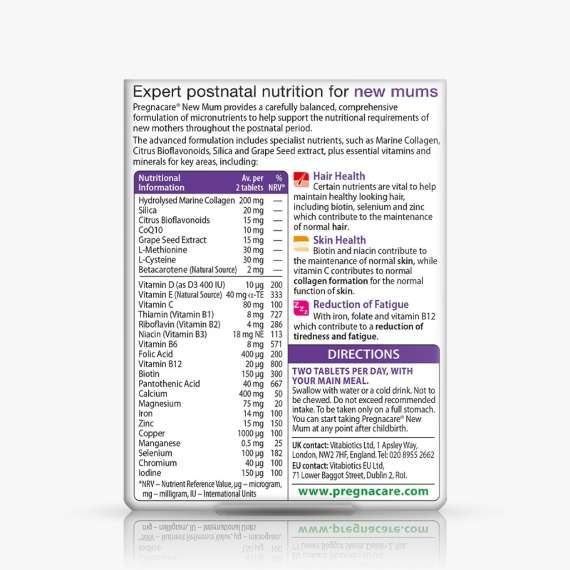 Buy Vitabiotics Pregnacare New Mum Recovery 56Tablets Supplements in [storefront]