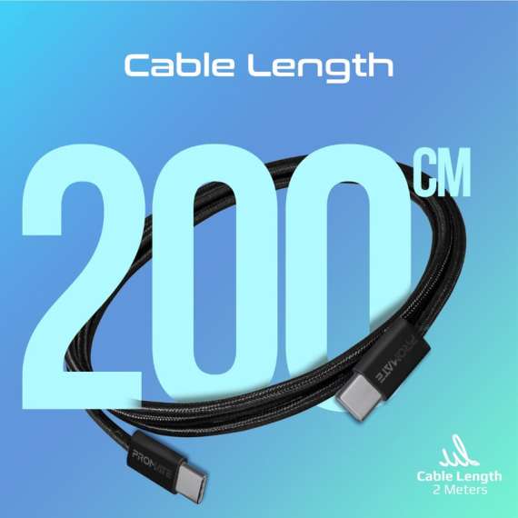 Buy Promate 60W PD USB-C to USB-C 2M Cable in [storefront]