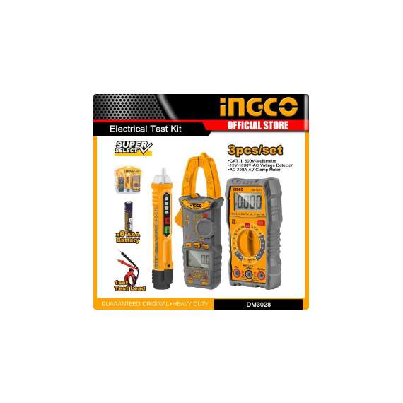 Buy Ingco DM3028 Electrical Test Kit 3pc Digital Multimeter/ Clamp Meter /Voltage Detector in [storefront]