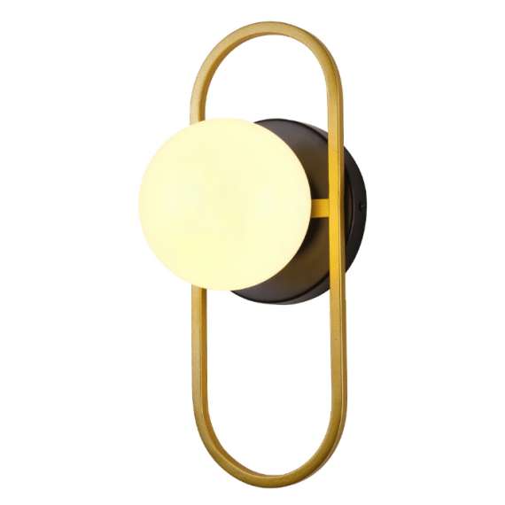 Buy Tronic PL 1162-01-GO Golden Loop Wall Light with White Globe in [storefront]
