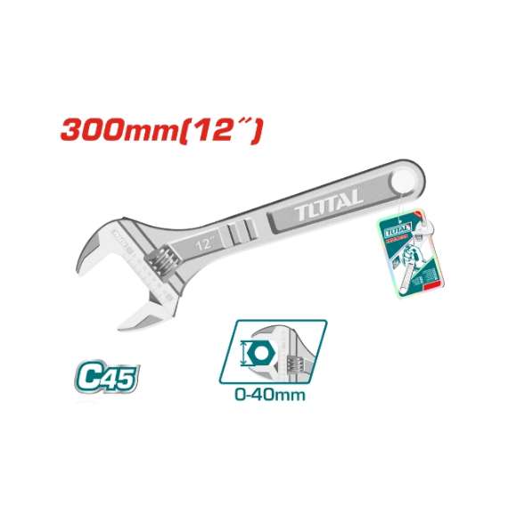 Buy Total THT1010123 300mm 12″ Adjustable wrench in [storefront]