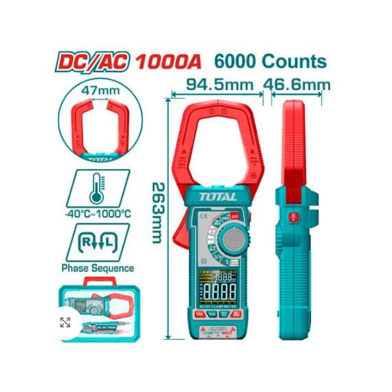 Buy Total TMT7610002 DC/AC 1000A 6000 counts clamp meter in [storefront]