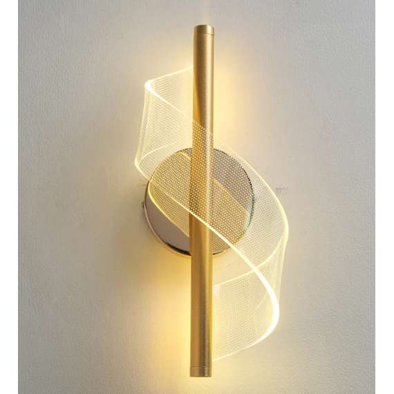 Buy Tronic WH 2505-GO-TC Golden Swirl Accent Wall Light with Clear Acrylic Shade in [storefront]