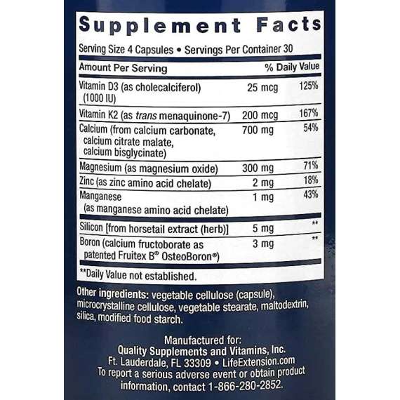 Buy Life Extension Bone Restore with Vitamin K2 120Capsules Supplement in [storefront]