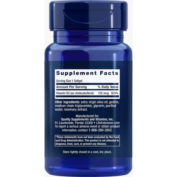 Buy Life Extension Vitamin D3 5000IU 60Softgels Supplement in [storefront]