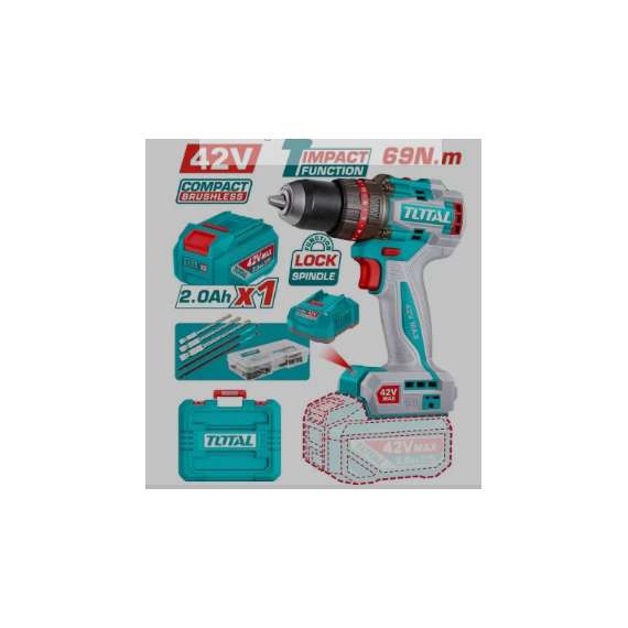 Buy Total  TIDLI426981 69Nm 42v Compact Brushless Cordless Impact Drill in [storefront]