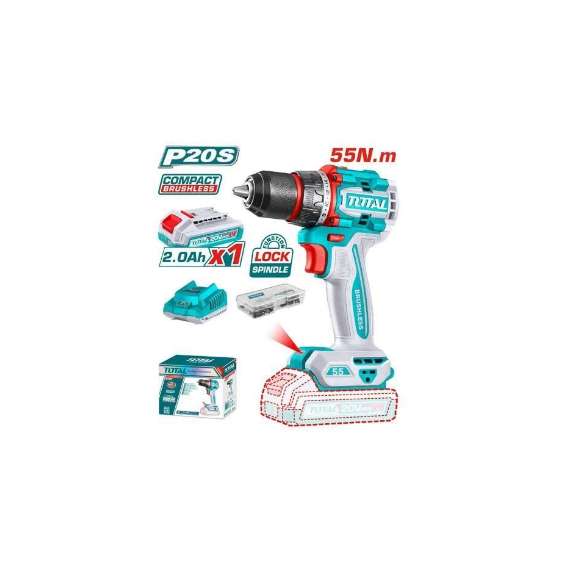 Buy Total TDLI205582 20V 55Nm Compact Brushless Cordless Drill in [storefront]