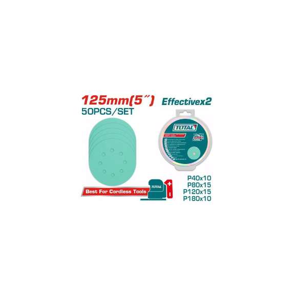 Buy TOTAL TAC125050 125mm 50Pcs/set Sanding sheet in [storefront]