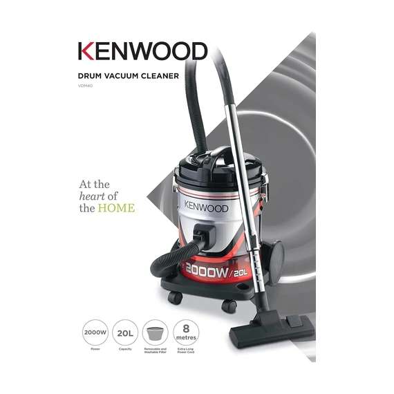 Buy Kenwood VDM40.000BR 20L Drum Vacuum Cleaner in [storefront]