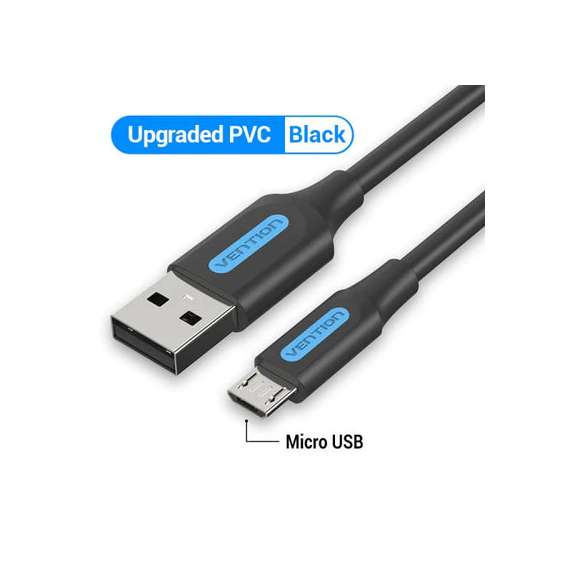 Buy Vention USB 2.0 A Male to Micro-B Male 3A 1.5M Black Cable in [storefront]