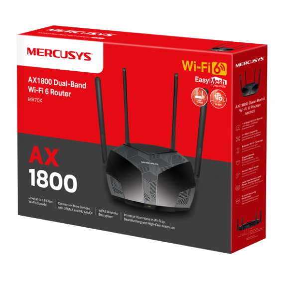 Buy Mercusys MR70X AX1800 Dual-Band WiFi 6 Router in [storefront]