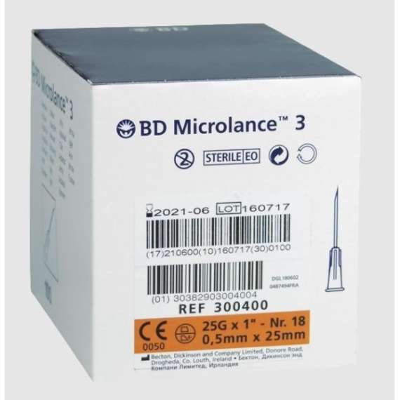 Buy BD Microlance 25G by 25mm 100Pack Thin Wall Needles in [storefront]
