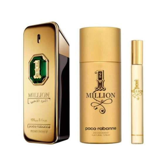 Buy Paco Rabanne One Million Golden Oud Parfum Intense Three Piece Men Perfume Gift Set in [storefront]