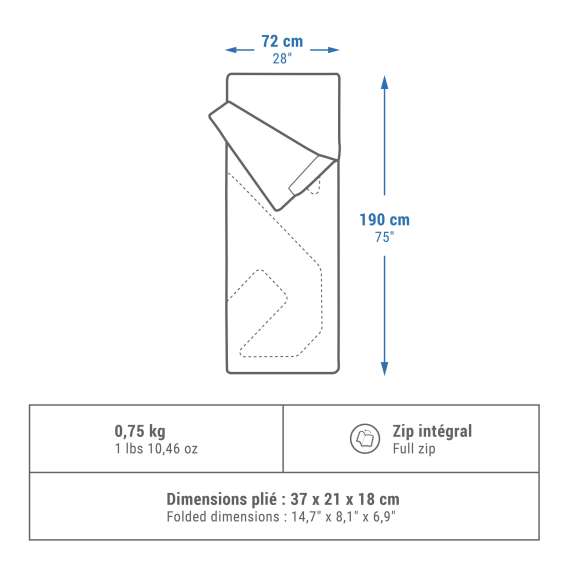 Buy Quechua 20°C Basic Camping Sleeping Bag in [storefront]