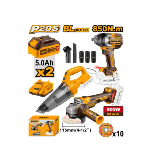 Buy Ingco COSLI240789 Cordless 3 PCS Combo Kit in [storefront]