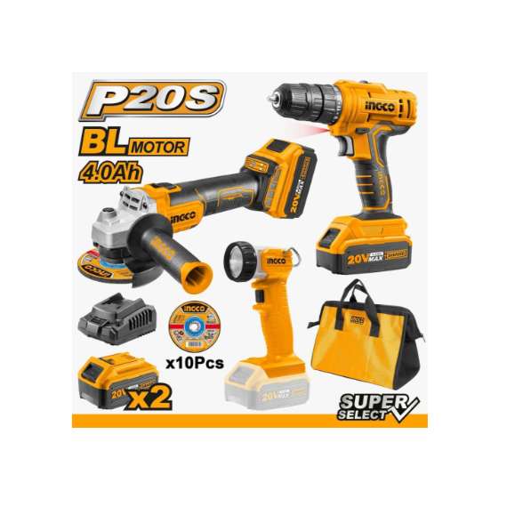 Buy Ingco CKLI2048 20V Cordless LI-ION 3PCS Combo Kit in [storefront]