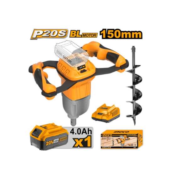 Buy Ingco CEALI208011 20V Cordless LI-ION Earth Auger in [storefront]