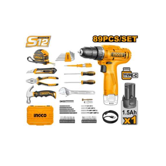 Buy Ingco HKTHP10891 12V 89 PCS Tool Set in [storefront]