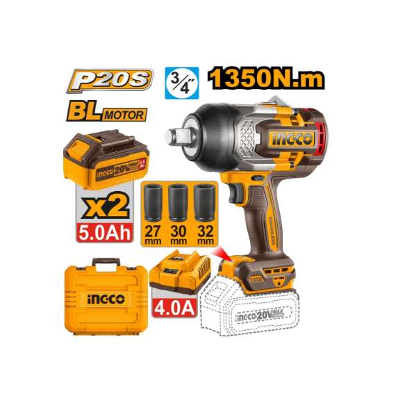 Buy Ingco CIWLI20135 20V Cordless Impact Wrench in [storefront]