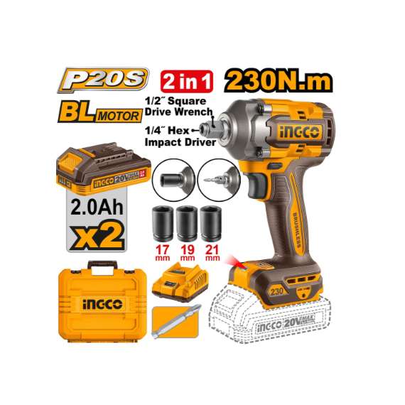 Buy Ingco CIWLI20236 Cordless Impact Driver & Wrench in [storefront]