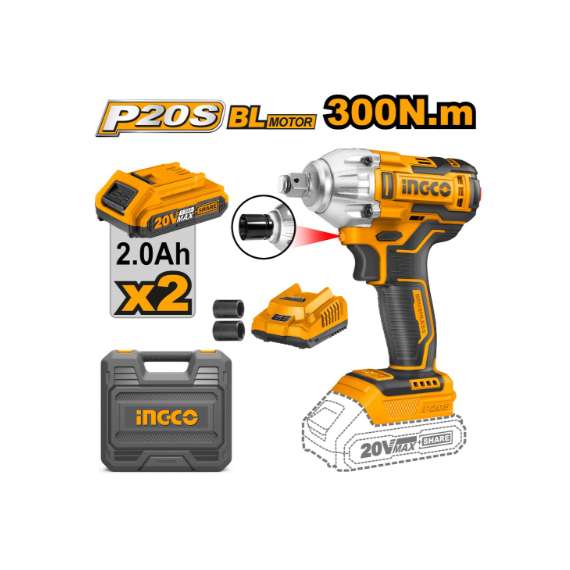 Buy Ingco CIWLI2038 20V 300Nm Cordless LI-ION Impact Wrench in [storefront]