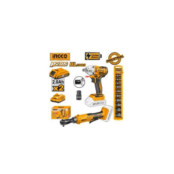 Buy Ingco COSLI23066 20V LI-ION 2 PCS  Cordless Combo Kit in [storefront]
