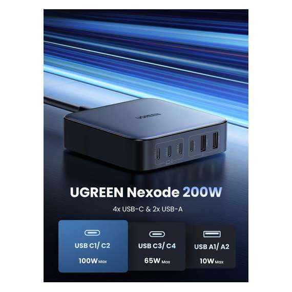 Buy UGREEN CD271 Nexode 200W GaN Desktop Charger in [storefront]
