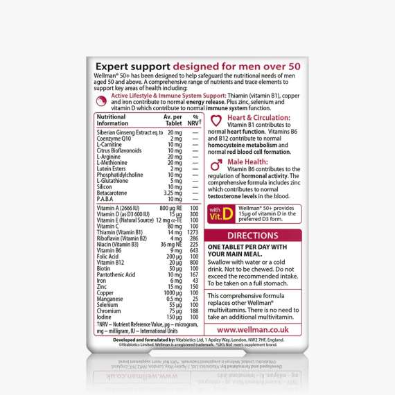 Buy Vitabiotics Wellman 50+ 30Tablets Supplement in Kenya