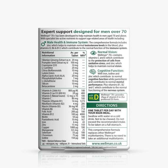 Buy Vitabiotics Wellman 70+ 30Tablets Supplement in Kenya