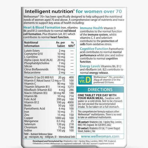 Buy Vitabiotics Wellwoman 70+ 30Tablets Supplement in Kenya