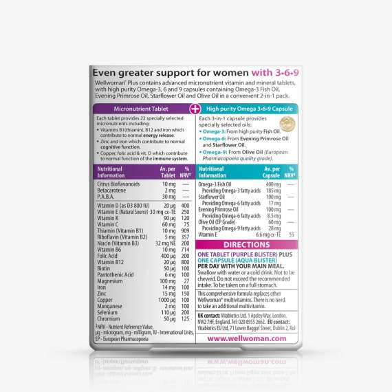 Buy Vitabiotics Wellwoman Plus Omega 56Capsules Supplement in Kenya