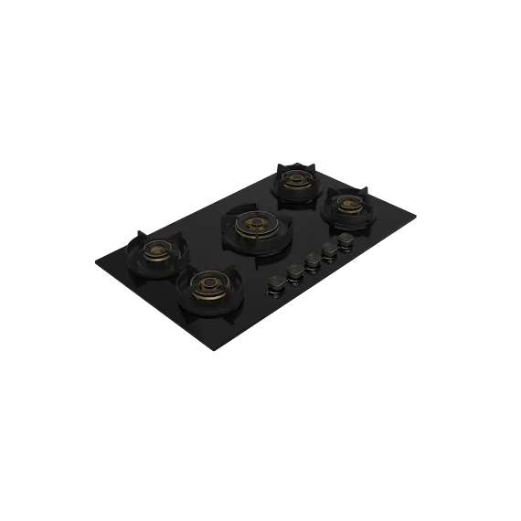 Buy VON VHB905100WFCK 90CM 5 Gas With 3 WOK Black Glass Built In Hob in Kenya