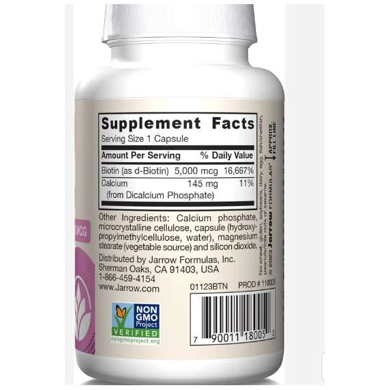 Buy Jarrow Biotin Supplement 5000mcg 100 Vegetable Capsule Supplement in Kenya