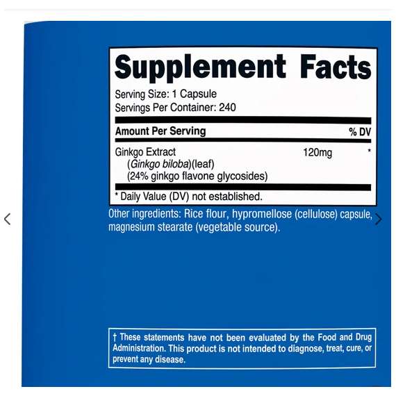 Buy Nutricost Ginkgo Biloba 120mg 240 Dietary Capsules in Kenya