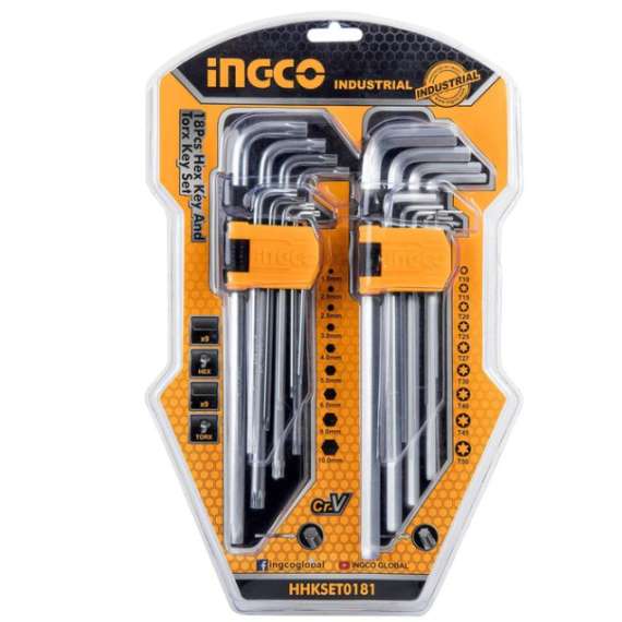 Buy Ingco HHKSET0181 Allen Keys 18 Pcs Hex Keys And Torx Keys Set in Kenya