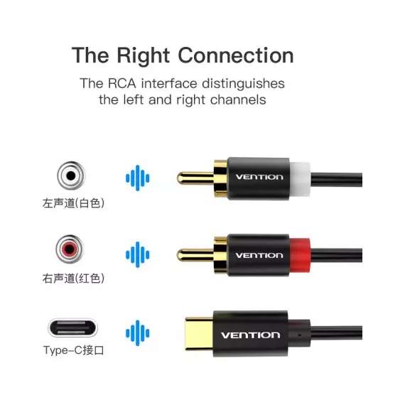 Buy Vention AUDIO CONVERTER USB-C to 2RCA Male Cable in Kenya