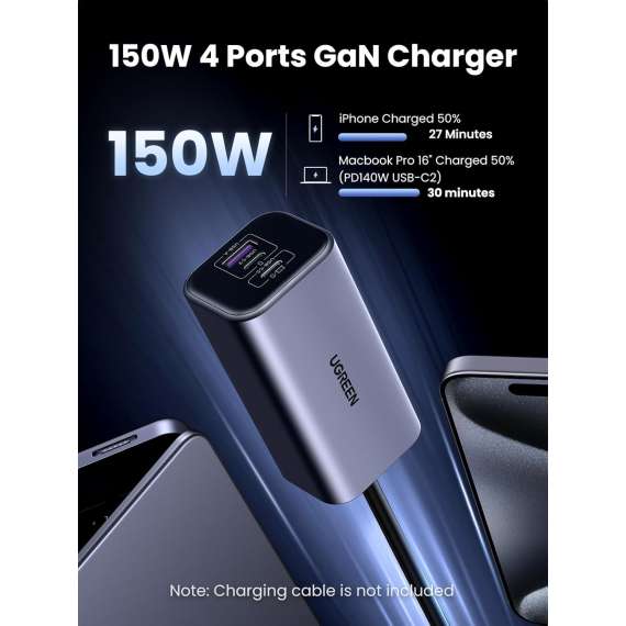 Buy UGREEN EC706 150W 4-Port GaN Fast Car Charger in Kenya