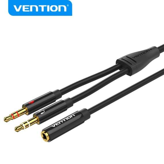 Buy Vention OMTP-CTIA 2×3.5mm Male to 4-Pole 3.5mm Female Headset Audio 1M Cable in Kenya