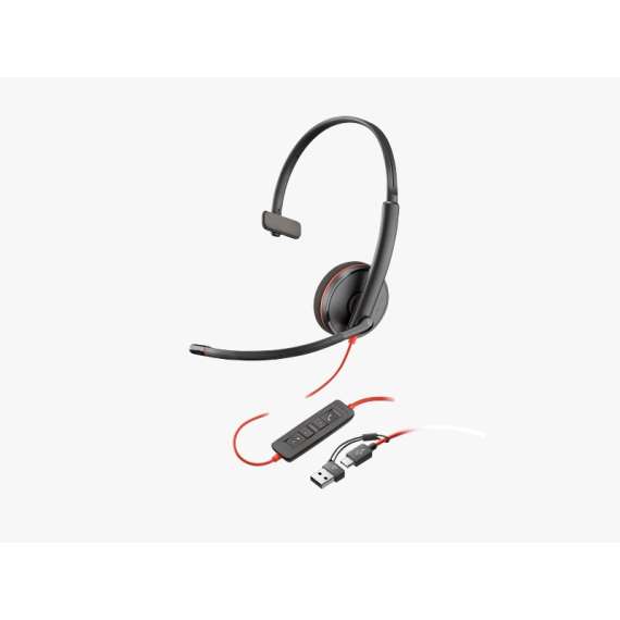 Buy Poly Blackwire 3220 USB C Wired Stereo Headset with Noise Canceling Mic + USB C/A Adapter in Kenya