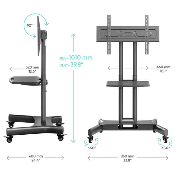 Buy ONKRON TS1350  32"-70" Interactive Screens Tilting Mobile TV Stand in Kenya