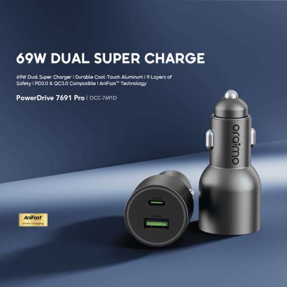 Buy oraimo PowerDrive 7691 Pro 69W Dual Super Car Charger in Kenya
