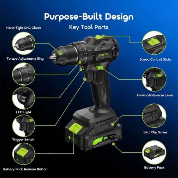 Buy Oraimo MaxDrill OSH-010A 20V Cordless Versatile Power Drill Driver in Kenya