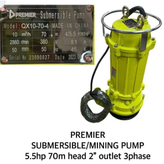 Buy Premier GX10-70-4 70m 2" 5.5HP 3 phase Submersible Mining Pump in Kenya