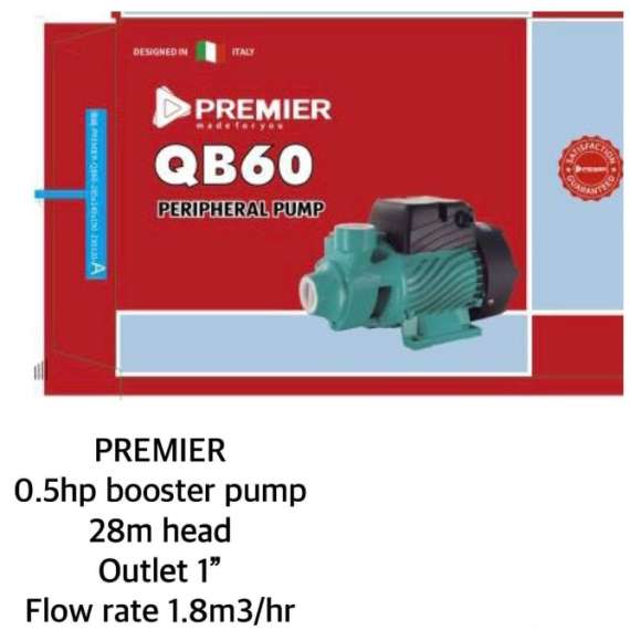 Buy Premier QB60 0.5HP 28M 1" electric water Booster Pump in Kenya