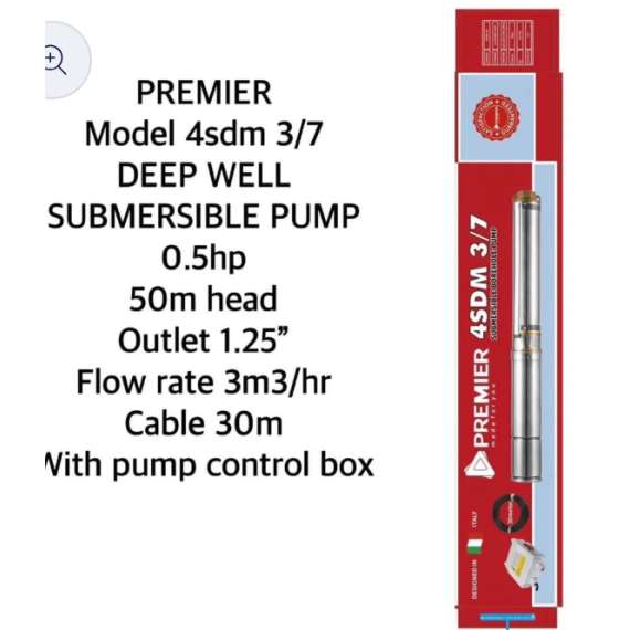 Buy Premier 4SDM3/7 50M 0.5hp Deep Well electric submersible pump in Kenya