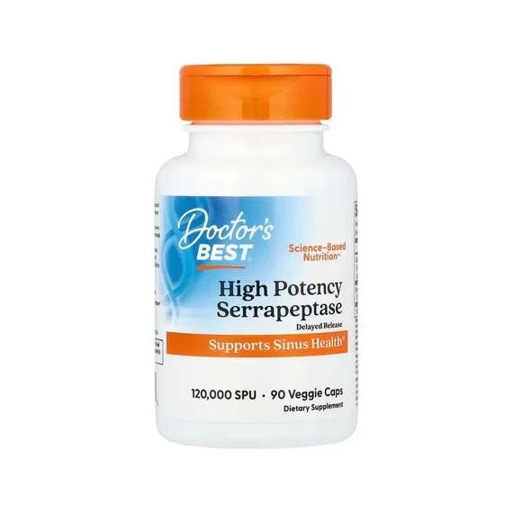 Buy Doctors Best 120000SPU High Potency Serrapeptase 90 Capsule Supplement in [storefront]