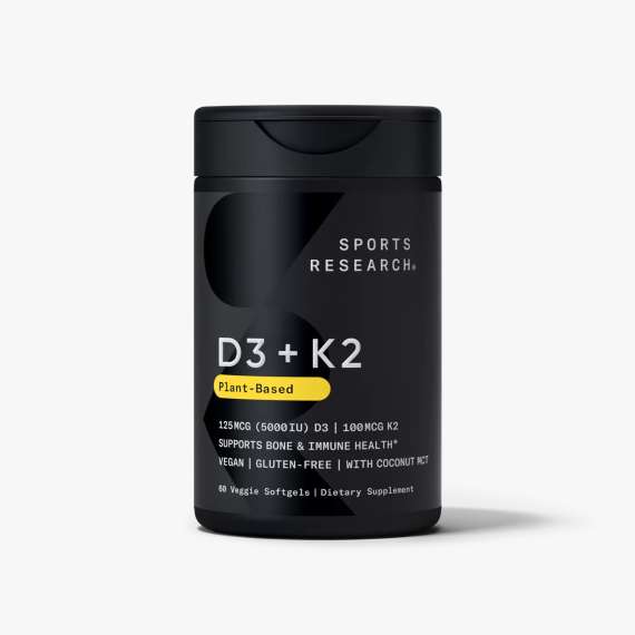 Buy Sports Research 125mcg D3 and 100mcg K2 60 Softgels Supplement in [storefront]