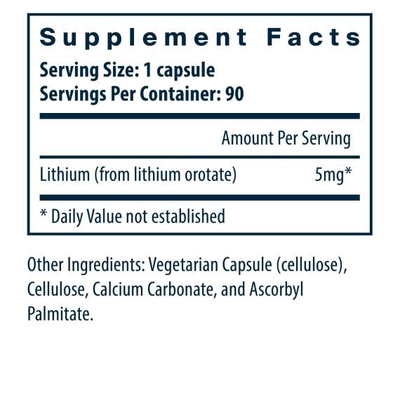 Buy Vital Nutrients 5mg Lithium 90Capsules Supplement in [storefront]